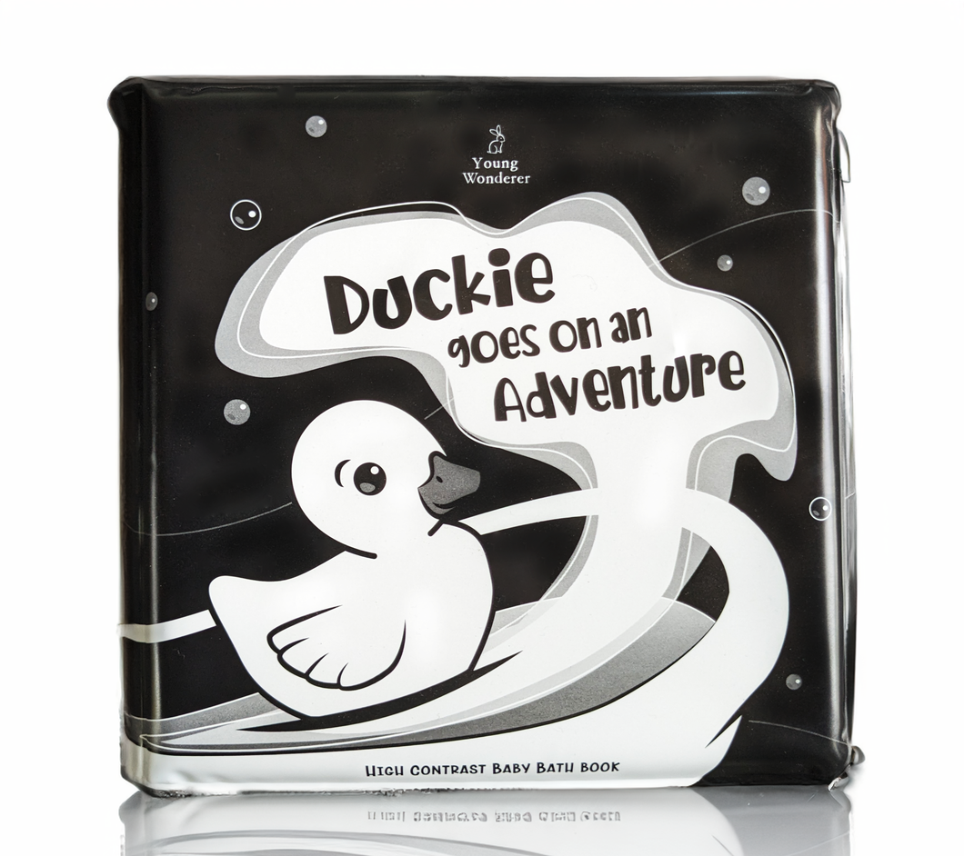 Duckie Goes On An Adventure Black and White Bath Book